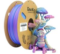 MEVRONISSHOP-Filament PLA Matte Tricolor 1,75mm, Bobines de 1kg, High Speed Filament multicolore dégradé mat pour Imprimante 3D, Précision±0,03mm, Matte PLA Bleu, Vert Et Rose Rouge, Iris Sapphire