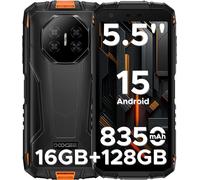 MEVRONISSHOP-Fire 3 Pro Telephone Portable Incassable, Téléphone Incassable Android 15, 16Go+128Go/TF 2To, 5,5"" HD+ Smartphone Incassable, 8350mAh/18W, UNISOC T7200 Octa-Core, Face ID/Finger ID/NFC,