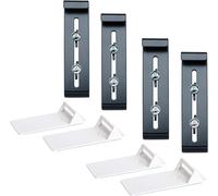 MEVRONISSHOP-Fixpot Accroche Jardinière Invisible et Robuste - Support Balconnière pour Tous Les Rebords de Fenêtre, 4 pcs Anthracite