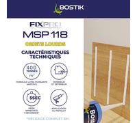 MEVRONISSHOP-FIXPRO ¿ Mastic Colle de Fixation MSP 118 ¿ Objets Lourds ¿ Intérieur/Extérieur ¿ Tous Supports ¿ Prise Immédiate en 5 secondes ¿ Mastic Hybride Polymère ¿ Couleur : Blanc ¿ 290 ml