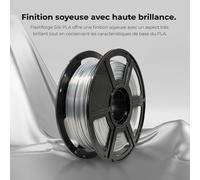 MEVRONISSHOP-Flashforge Filament PLA en soie de 1,75 mm, filament PLA pour imprimante 3D pour imprimante 3D, argenté