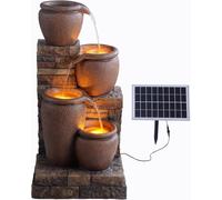 Mevronisshop-Fontaine D'eau Extérieure À 4 Étages De 30,71 Pouces Avec Lumières Led, Terracotta,
