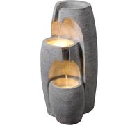 Mevronisshop-Fontaine Moderne 3 Niveaux Cascade Exterieure Led Douce Reglable Urne Decorative Gris