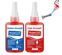 Mevronisshop-Frein Filet Bleu Et Rouge, 50 Ml X 2 Frein-Filet Moyen Haute Résistance, Scelle Les Écrous Et Les Boulons, Stable Et Antirouille