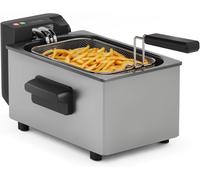 Mevronisshop-Friteuse En Acier Inoxydable, Capacité 3l, Température Réglable Jusqu¿À 190°C, Zone Froide, Pièces Lavables Lave-Vaisselle, Parois Froides, Fr-9326, Noir