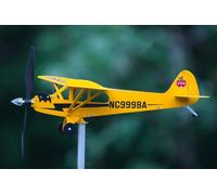 Mevronisshop-Girouette 3d En Forme D'avion Piper J3 Cub, En Métal Pour Extérieur, Sculpture Cinétique, Unique Et Magique