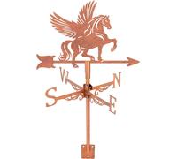 MEVRONISSHOP-Girouette Cheval Ailé en Métal Instrument de Mesure de Direction du Vent avec Installation sur Toit pour Décoration Extérieure de Jardin Ferme Arrière-Cour Belvédère Grange Art Cuivre Ro