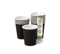Mevronisshop-Gobelets En Carton Bio I Vaisselle Jetable Gobelets En Papier Gobelets Compostables Et Biodégradables I Tasses À Café Noires Non Imprimées Respectueuses De L'environnement 50 Pièces 200