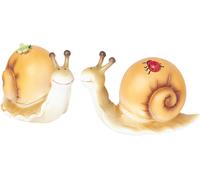 Mevronisshop-Grand Escargots - Lot De 2 - Orange - Avec Papillon Et Coccinelle - Décoration Pour Maison Ou Jardin