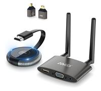 MEVRONISSHOP-HDMI sans Fil 4K/5.8G, VGA&HDMI Double Écran Wireless Transmitter Receiver, Émetteur et Récepteur HDMI sans Fil de Laptop/TV Box/Caméra/Bluuray/PS5 au HDTV/Moniteur/Projecteur 165FT/50M