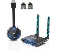 MEVRONISSHOP-HDMI sans Fil Émetteur et Récepteur 4K/5G, HDMI VGA Double Écran, Wireless Transmitter Receiver Streaming Signal Audio Vidéo Stable pour Laptop/Camera/Phone/PS5 vers HDTV/Monitor/Project