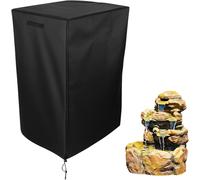 Mevronisshop-Housse Protection Pour Fontaine D'extérieur, 84x47x47cm Résistante Imperméable Housse Fontaine Avec Fermeture Éclair Et Cordon Serrage Pour Fontaines En Cascade Et En Pierre (Noir)
