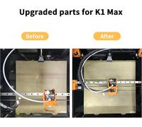 MEVRONISSHOP-Imprimante 3D K1 Max Accessoires de mise à niveau Chaîne de câble : aide à ranger les câbles en plastique noir Chaîne de câble plate Petite chaîne métallique Type ouvert Longueur totale
