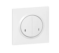 MEVRONISSHOP-Interrupteur Double sans Fil On/Off pour Éclairage et Prises Connectés Dooxie with Netatmo Complet (Fixation Adhésive, Support, Enjoliveur et Plaque) - Finition Blanc - 199239