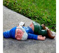 MEVRONISSHOP-JOKBEN Nain de jardin ivre créatif pour les yeux, statue de jardin gnomes, artisanat, décoration de jardin, décoration de jardin amusante en résine, pour l'extérieur, bleu