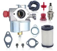 MEVRONISSHOP-Kit de Carburateur pour Tecumseh TVS75 TVS100 TVS100 ECV100 LAV30 LAV35 avec Carburateur + Pompe d'amorcage + Filtre à huile + Bougies d'allumage + Filtre à air + Conduite de carburant 6