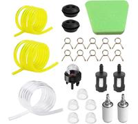 MEVRONISSHOP-Kit de Durite Essence Debroussailleuse, Pieces Detachees Debroussailleuse Universel, Tuyau Essence Debroussailleuse (2×3mm/2,5×5mm/3×5mm) avec Poire D'amorçage Debroussailleuse, pour Jar