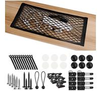 MEVRONISSHOP-Kit de Gestion des Câbles, 1 Filet de câble, 5 Clips de Câble Adhésif, 8 Clips de Câbles Réglables, 8 Attache Cable, Rangement Invisible pour Cacher Le câble Bureau, sous la Table - Noir