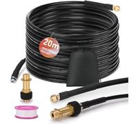 MEVRONISSHOP-Kit de tuyau de nettoyage de canalisations 20 m pour K2 K3 K4 K5 K6 K7, 180 bar 60 °C, avec sac, buses rigides, déboucheur de canalisation, tuyau de vidange pour nettoyeur haute pression