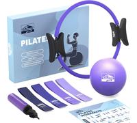 Mevronisshop-Kit Pilates Maison ¿ Cercle Pilates Accessoires Avec Mini Ballon, 4 Bandes De Résistance, Poster & Sac ¿ Équipement Pour Renforcement Musculaire, Gainage & Yoga À Domicile