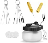 Mevronisshop-Lanlengtec Kit De Nettoyage Complet Pour Aérographe Comprenant 1 Pot De Nettoyage Avec Support