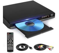 MEVRONISSHOP-Lecteur DVD HD avec Port HDMI, Lecteurs DVD Région Gratuits pour Smart TV, Câble de Sortie HDMI/RCA Inclus, Mémoire de Pause, PAL/NTSC intégré, Lecteurs CD pour la Maison (Non Blu-Ray)