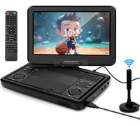 MEVRONISSHOP-Lecteur DVD Portable 10,1 Pouces, TV intégrée DVB-T2 avec écran LED pivotant et/USB/HDMI/AV, Batterie Rechargeable et Deux Haut-parleurs stéréo
