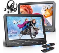 MEVRONISSHOP-Lecteur DVD portable 10,5 Pouces avec HDMI Input, 2 écrans avec 5 Heures de Batterie Rechargeable ,Lecteur DVD Voiture, ecran de voiture pour enfant, Support USB/SD
