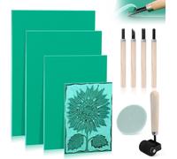 Mevronisshop-Linogravure Plaque Kit A3 A4 A5 A6 Plaques De Linoléum Linogravure Plaque Gomme A Graver Pour Diy Impression En Reliefs Tampons En Caoutchouc Et La Gravure