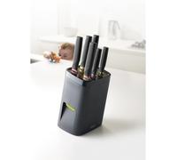 Mevronisshop-Lockblock, Bloc Couteaux Autobloquant, 6 Set Couteaux Cusine En Acier Inoxydable, Noir, 14 X 14 X 31.2 Cm