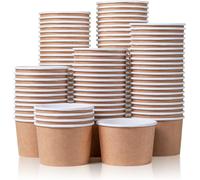 Mevronisshop-Lot De 100 Gobelets À Dessert Jetables En Papier De 255 G Pour Aliments Chauds Ou Froids, Fournitures De Fête De 255,1 G, Tasses À Friandises Pour Sundae, Yaourt Glacé, Soupe, Marron