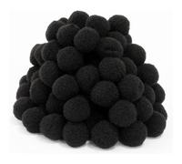 Mevronisshop-Lot De 100 Pompons Noirs De 30 Mm - Pour Couture Tilda - Boules En Peluche Moelleuses - Pour Bricolage Amusant Et Créatif - Dek87 X 5