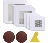 Mevronisshop-Lot De 15 Patchs De Réparation Murale Auto-Adhésifs, Patch Aluminium Avec Filet En Fibre De Verre, 2 4 6 Pouces Rebouche Trou Mur Blanc, Cache Trou Mur Pour Plâtre, Cloisons Sèches Et Pl