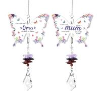 Mevronisshop-Lot De 2 Attrape-Soleil En Cristal - Kit De Bricolage - Papillons - Attrape-Soleil - 38 Cm - Décoration De Fenêtre Faite À La Main - Pour Grand-Mère Et Maman