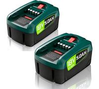 MEVRONISSHOP-Lot de 2 Batteries de Rechange 18 V 5000 mAh Compatibles avec Bosch PBA PSB PSR, 5,0 Ah Batterie de Rechange pour PBA Home and Garden