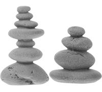 Mevronisshop-Lot De 2 Figurines Japonaises En Pierre Lanterne En Pierre Mini Pagode Statue Décoration Asiatique Pierres Bonsaï Pavillon Miniature Décoration Aquarium Ornements Jardin Sculpture