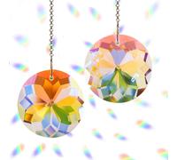 Mevronisshop-Lot De 2 Suspensions Attrape-Soleil En Cristal Rond À Suspendre Pour Fenêtre, Attrape-Soleil