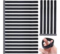 MEVRONISSHOP-Lot de 20 pièce Attaches de Câbles Scratch, Serres-Câbles Réutilisables, Attache Câble en Nylon Réglable, Crochet et Boucle (2cm×30cm,Noir)