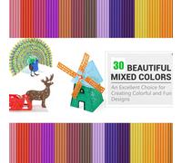 MEVRONISSHOP-Lot de 300 recharges de filament pour stylo 3D 3doodler Start 3D 2,5 mm Basse température Boîtier de 30 couleurs