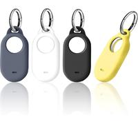 MEVRONISSHOP-Lot De 4 Étuis Samsung SmartTag 2 avec Porte-clés, en Silicone Résistant Aux Rayures, pour Traceur Portable Et Samsung Galaxy SmartTag 2, Noir, Blanc, Gris Et Jaune