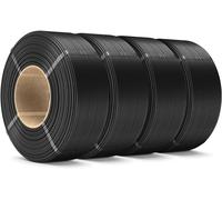 MEVRONISSHOP-Lot de 4 rouleaux de filament PLA+ - 1,75 mm - 4 kg - PLA Plus - Pour imprimante 3D - Noir - Pour bobines réutilisables - Compatible avec imprimante Bambu Lab