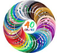 MEVRONISSHOP-Lot de 40 recharges de filament PLA pour stylo 3D 1,75 mm - Compatible avec les stylos MYNT3D SCRIB3D 3D - Ne convient pas aux filaments de toutes les couleurs - 3 m