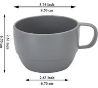 Mevronisshop-Lot De 6 Tasses À Café En Plastique Léger Et Durable Pour La Maison, L'extérieur, Le Pique-Nique, Le Camping, Idée Cadeau D'anniversaire 355 Ml