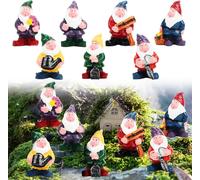 MEVRONISSHOP-Lot de 7 nains de jardin miniatures créatifs - Statue de jardin - Décoration de plantes en pot - Décoration de jardin - Décoration de pelouse - Fête des vacances - Décoration intérieure