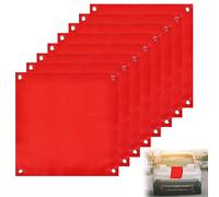 Mevronisshop-Lot De 8 Drapeaux Rouges - Résistant Aux Intempéries - Panneau D'avertissement - Drapeau Rouge Surdimensionné Pour Charges En Surplomb - 30 X 30 Cm