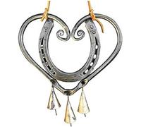 MEVRONISSHOP-Lucky Love Carillon à Vent Carillon à Vent Rétro en Forme de Fer à Cheval avec Clous en Acier pour Jardin, Terrasse