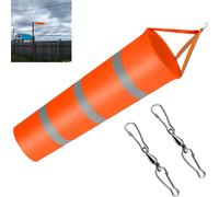 Mevronisshop-Manche À Air,Manche À Air Pour L'extérieur,80 Cm Réfléchissante Manche À Vent,Avec 2 Pinces Doubles Pivotantes,Indicateur De Direction Du Vent Manches À Air,Pour Airport,Jardin