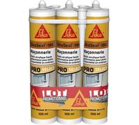 MEVRONISSHOP-Mastic acrylique haute performance - Lot de 3 cartouches SikaSeal-184 Maçonnerie blanc - Réparation de fissures - Joints d¿étanchéité - Extérieur et intérieur - Lot de 3 x 300 ml