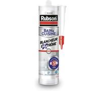 MEVRONISSHOP-Mastic Bain & Cuisine Blancheur Extrême (cartouche de 280 ml) ¿ Mastic étanche et anti-moisissures à base de silicone ¿ Mastic sanitaire blancheur longue durée, Blanc, Mastic B&C Pure Pu