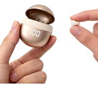 MEVRONISSHOP-Mini écouteurs invisibles Bluetooth sans fil dans les oreilles, les plus petits écouteurs sans fil écouteurs sans fil écouteurs intra-auriculaires pour petites oreilles Cachés (beige)